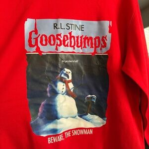 Goosebumps Sweatshirt R.L. Stine Beware the Snowman Red Graphic Crewneck XL